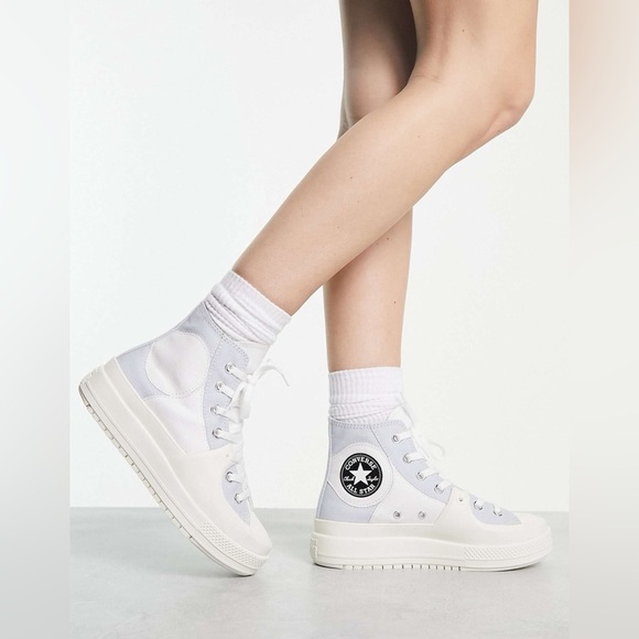 Converse Chuck Taylor All Star Construct Hi Trainers | Soft Blue/White |NEW/NIB - Picture 4 of 13